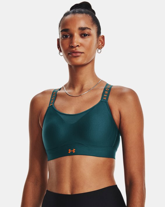 Women's UA Infinity High Sports Bra in Blue image number 0